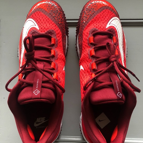 Nike Alpha Huarache Elite 4 TF Turf Hyper Red baseball shoes - Picture 4 of 10